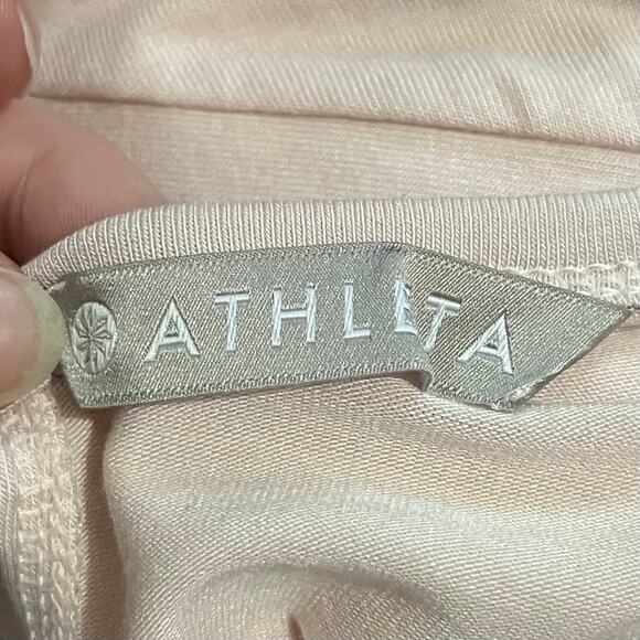 Athleta Women’s Cloudlight Open Back Tee Medium Blush Pink Athleisure Yoga Top - Picture 7 of 10